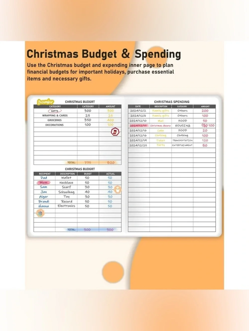 WEMATE Monthly Budget Finance Bill Organizer Planner Book with Lock NWT